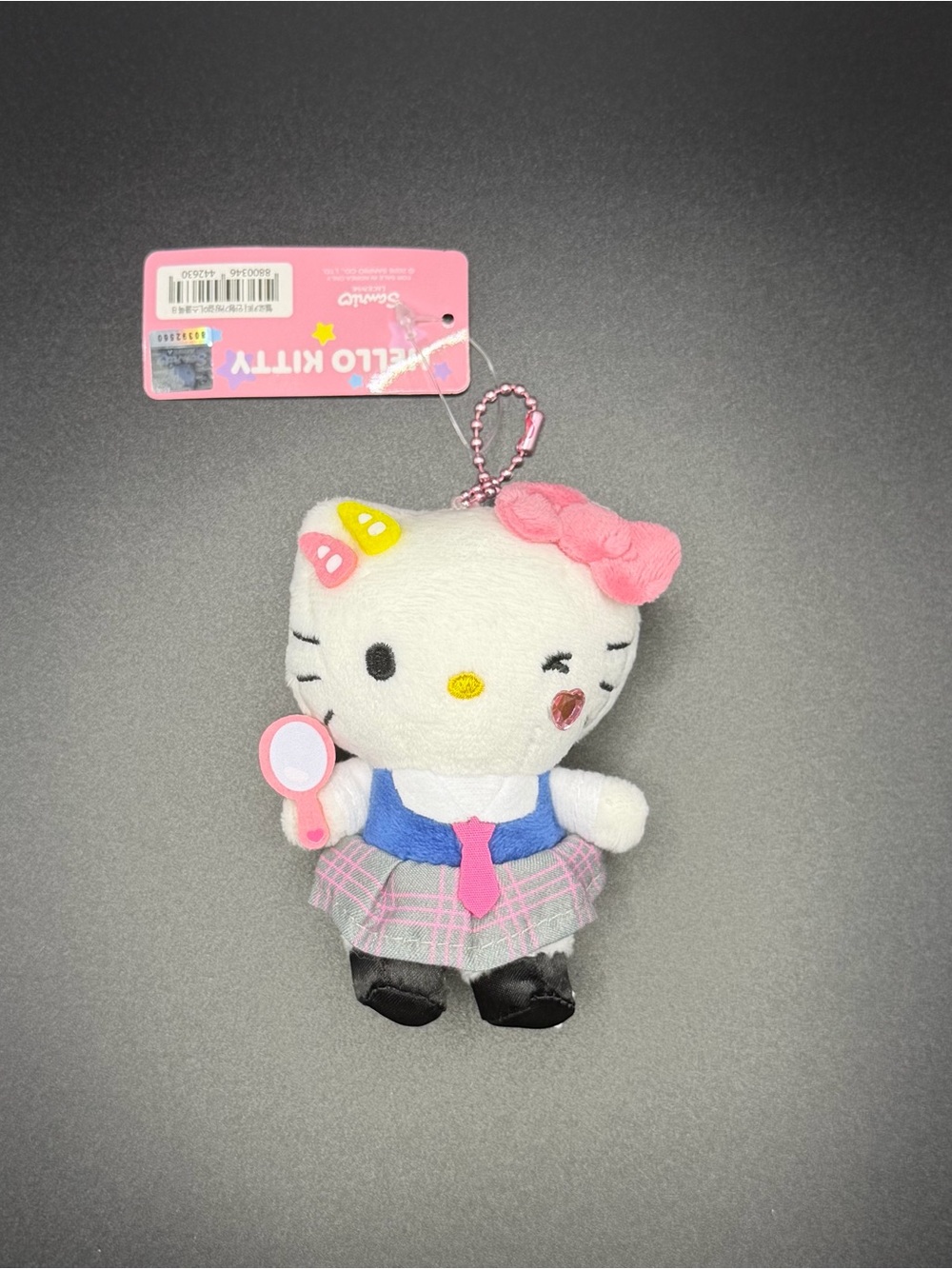 Korean Sanrio mini Hello Kitty with Jk uniform mascot keychain sk65